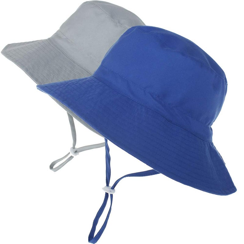 MaxNova Baby Sun Hat Toddler Summer UPF 50+ Baby Girl Bucket Hat Wide Brim Beach Hats for Baby Boys 6-12,12-24Months - Image 1